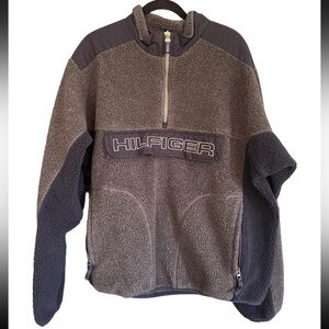 Vintage Tommy Hilfiger Spellout Fleece Pullover 90’s Y2K Sweater Men’s Large